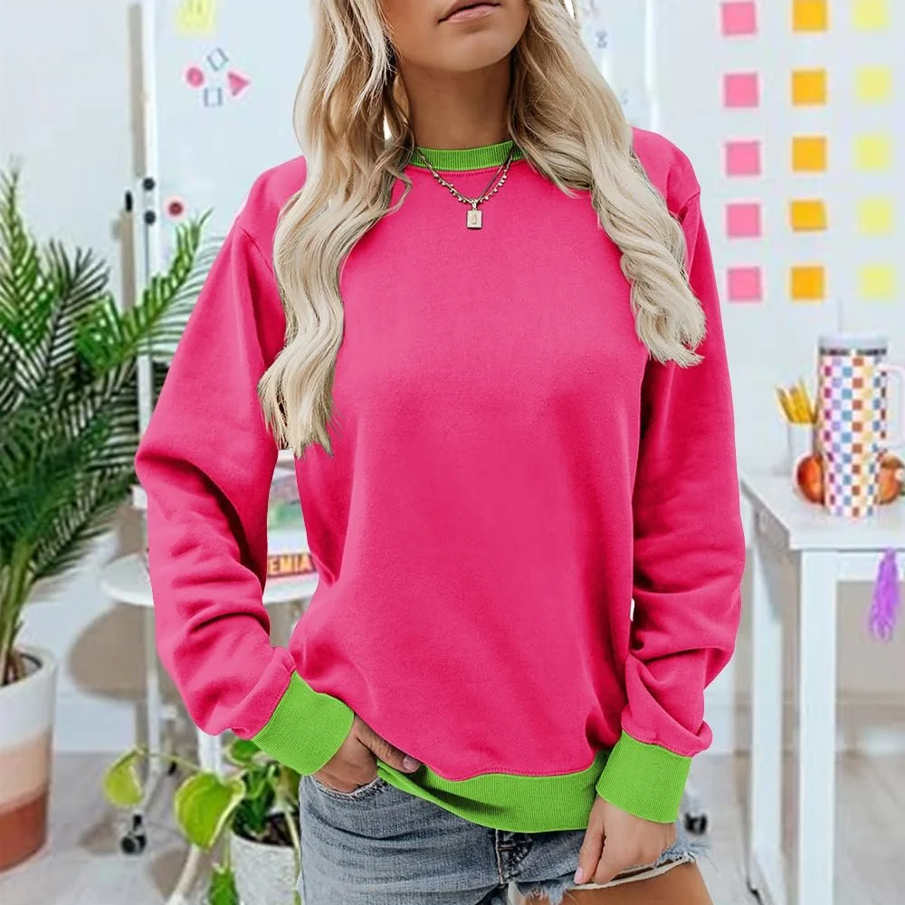 Жіночий світшот MLZHAN Однотонний осінньо-зимовий з круглим вирізом і довгими рукавами, фото №2