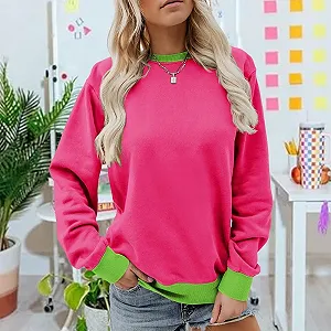 Женский свитшот MLZHAN Однотонный осенне-зимний с круглым вырезом и длинными рукавами synthetic.ua - Фото 1