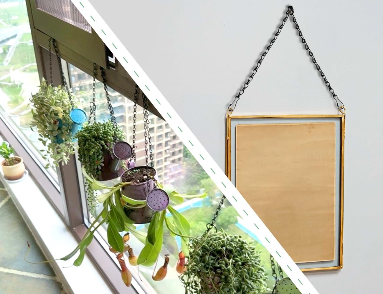 Цепь для подвесных корзин Pack of 4 3-рядная металлическая с крючками Черная, фото №6