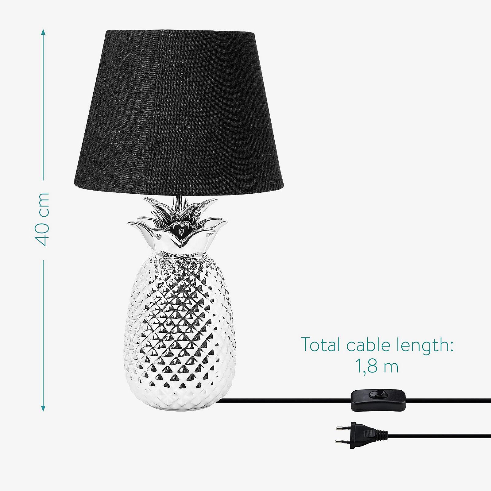 Настільна лампа Navaris Дизайн Ананас 40 см Декоративна кераміка E27 Сріблясто-чорна, фото №4