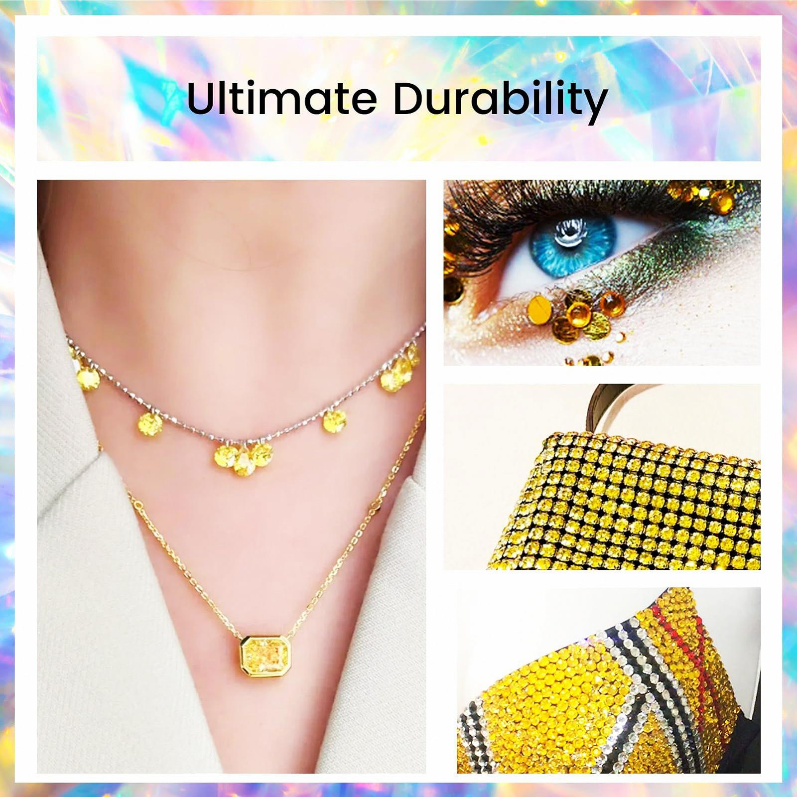 Стрази Novani Crystal, плоскі, 1440 шт, скляні, для одягу, взуття, рукоділля, макіяжу, нейл-арту та DIY прикрас SS16, цитрин, фото №6