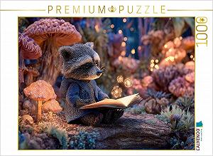 Пазл CALVENDO Magical Raccoon Reads Magic in the Fairy Forest 1000 деталей 64 x 48 см - Фото 1