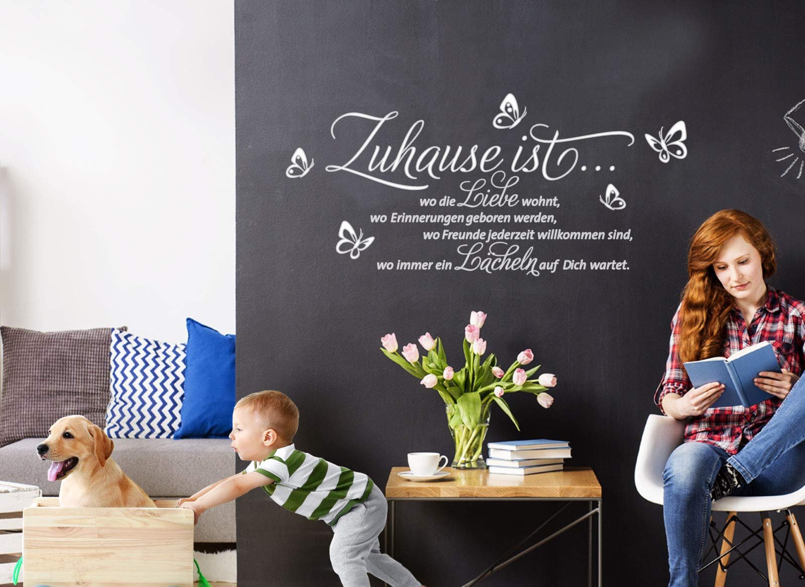 Наклейка на стіну Grandora W1133 Home Is Метелики 100 x 53 см Білий, фото №2 Наклейка на стіну Grandora W1133 Home Is Метелики 100 x 53 см Білий, фото №2