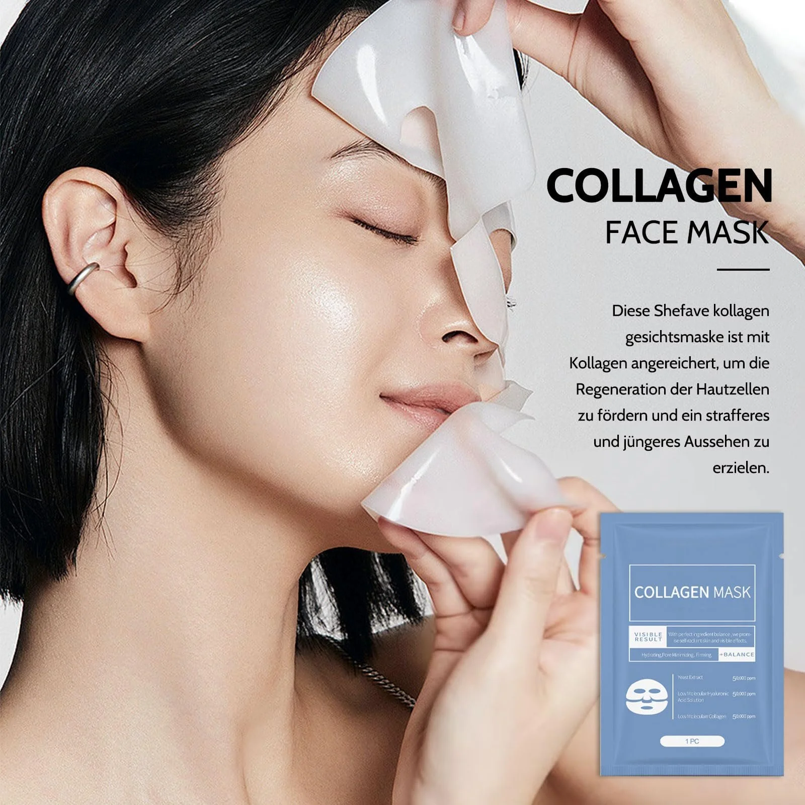 Маска Shefave Organic Collagen Real Deep, 10 штук, нічна колагенова маска, фото №3