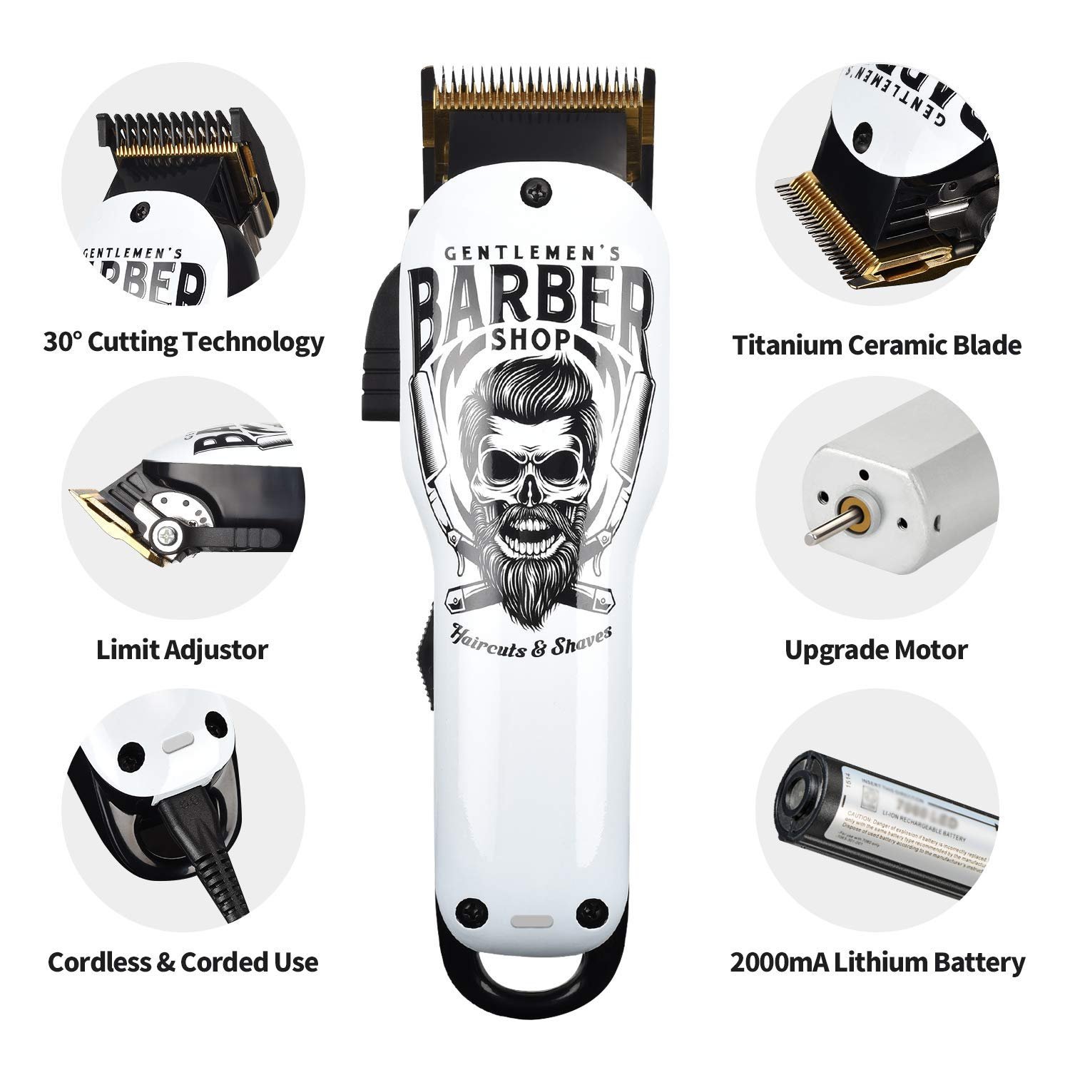 Триммер для волос и бороды Bestbomg Professional Y4 2000 mAh Graffiti, фото №6 Триммер для волос и бороды Bestbomg Professional Y4 2000 mAh Graffiti, фото №6
