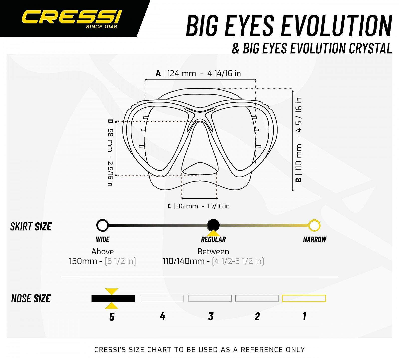 Маска для снорклінгу та дайвінгу Big Eyes Evolution Cressi, фото №5