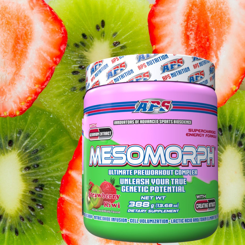 Предтренировочный комплекс Aps Mesomorph 388g ver4 Geranium Extract Strawberry Kiwi, фото №2