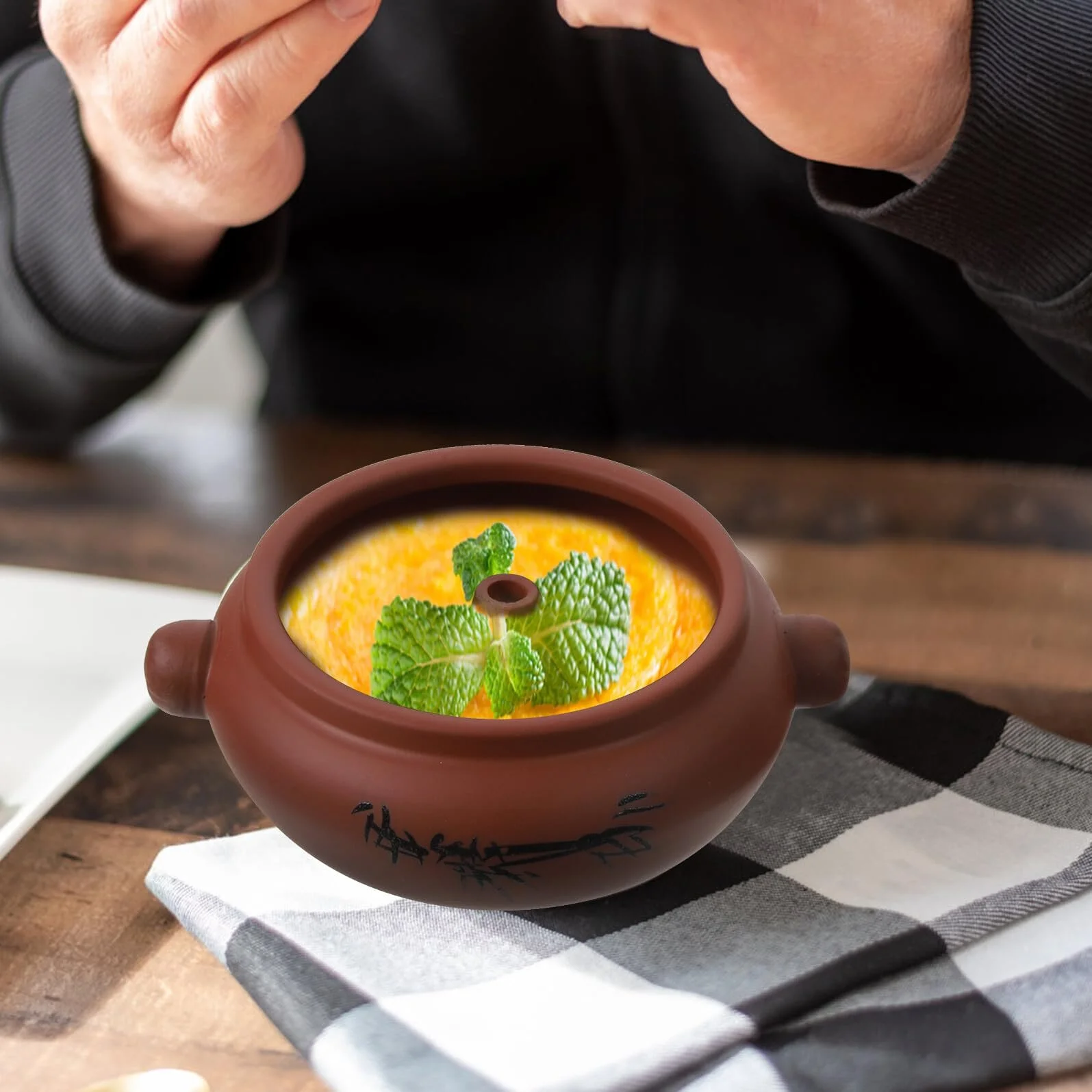 Керамічна каструля для тушкування термостійка глиняна, фото №5