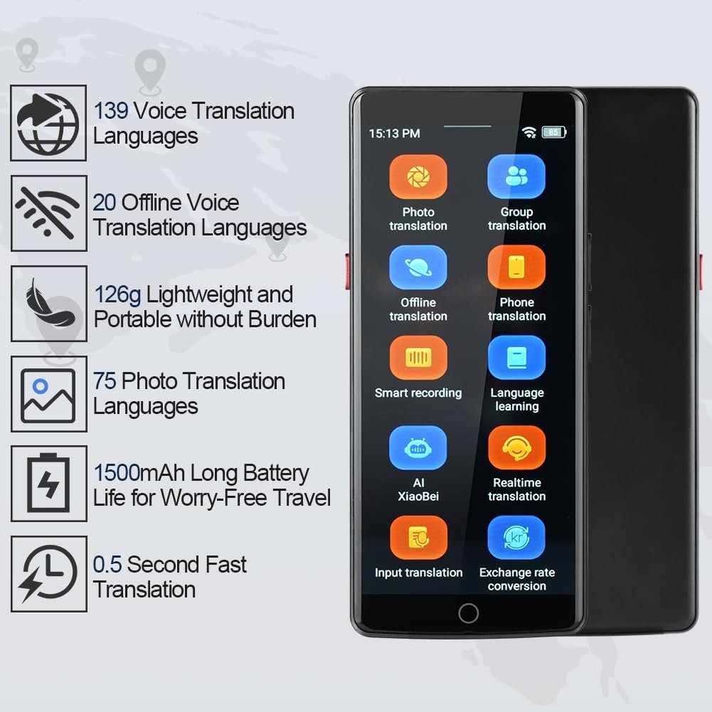 Переводчик OFFCUP A50 Голосовой, 139 языков Двухсторонний с голосовым выводом, фото №4