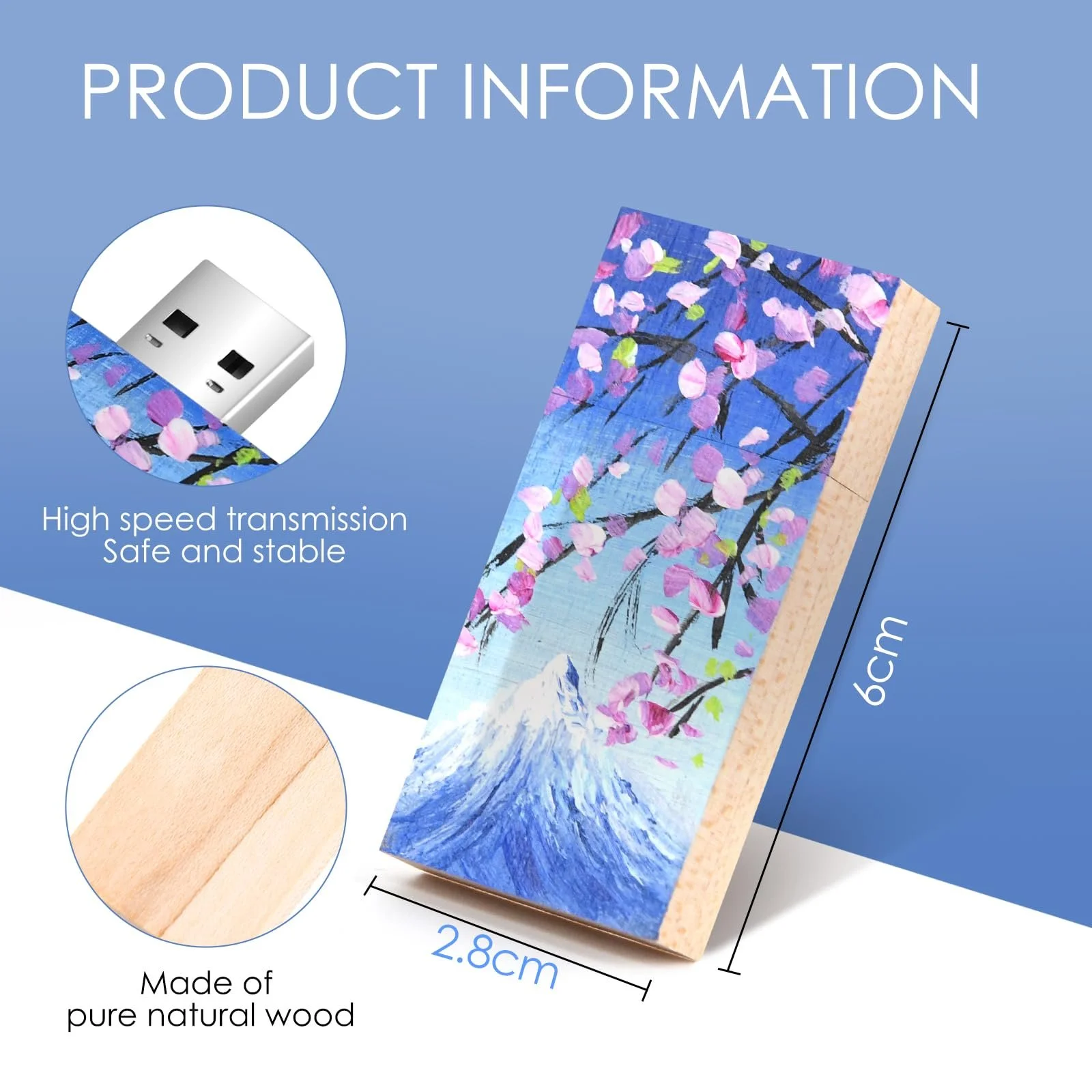 USB Flash-накопичувач Hozyale Snow Mountain 32GB USB 2.0 Дерево 1.10 x 0.35 x 2.36 дюйма, фото №4 USB Flash-накопичувач Hozyale Snow Mountain 32GB USB 2.0 Дерево 1.10 x 0.35 x 2.36 дюйма, фото №4