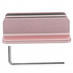 Регулируемая вертикальная подставка для ноутбука NUOBESTY для стола, компактная и прочная, для планшетов и смартфонов, розовое золото - Фото 1