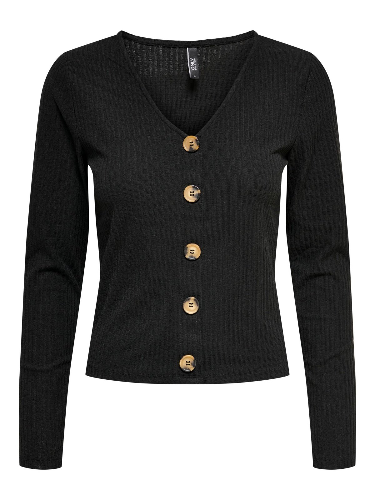 Блуза ONLNELLA L/S BUTTON TOP CS NN 15261547- ONLY Чорний L, фото №1
