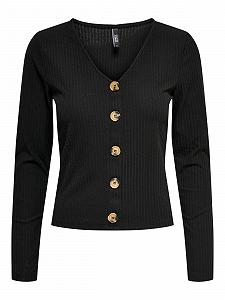 Блуза ONLNELLA L/S BUTTON TOP CS NN 15261547- ONLY Чорний L - Фото 1