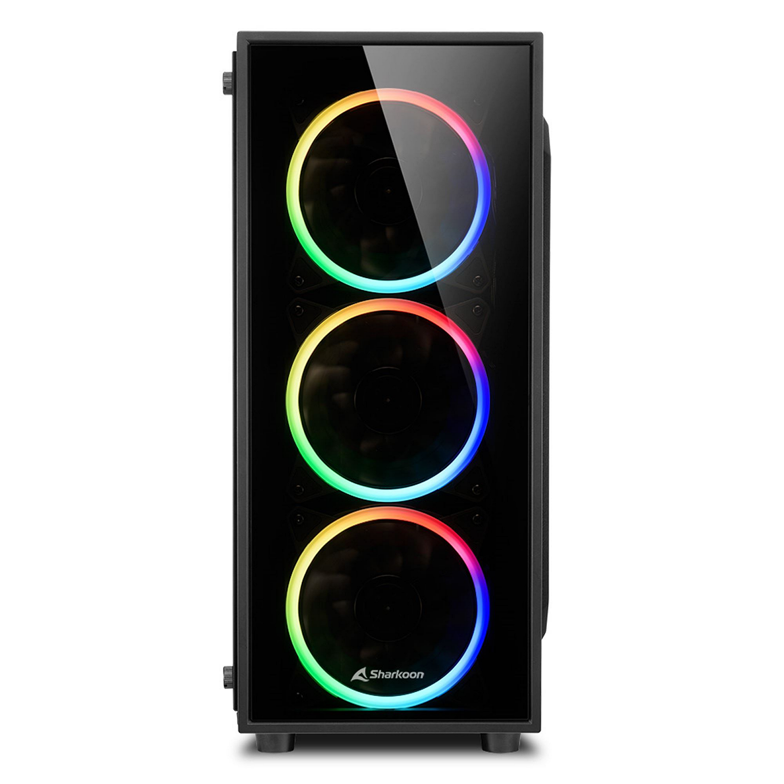 Корпус Sharkoon TG4 RGB / без БЖ / Midi-Tower / 4x120mm RGB / ATX / USB 3.0 / Чорний, фото №3 Корпус Sharkoon TG4 RGB / без БЖ / Midi-Tower / 4x120mm RGB / ATX / USB 3.0 / Чорний, фото №3