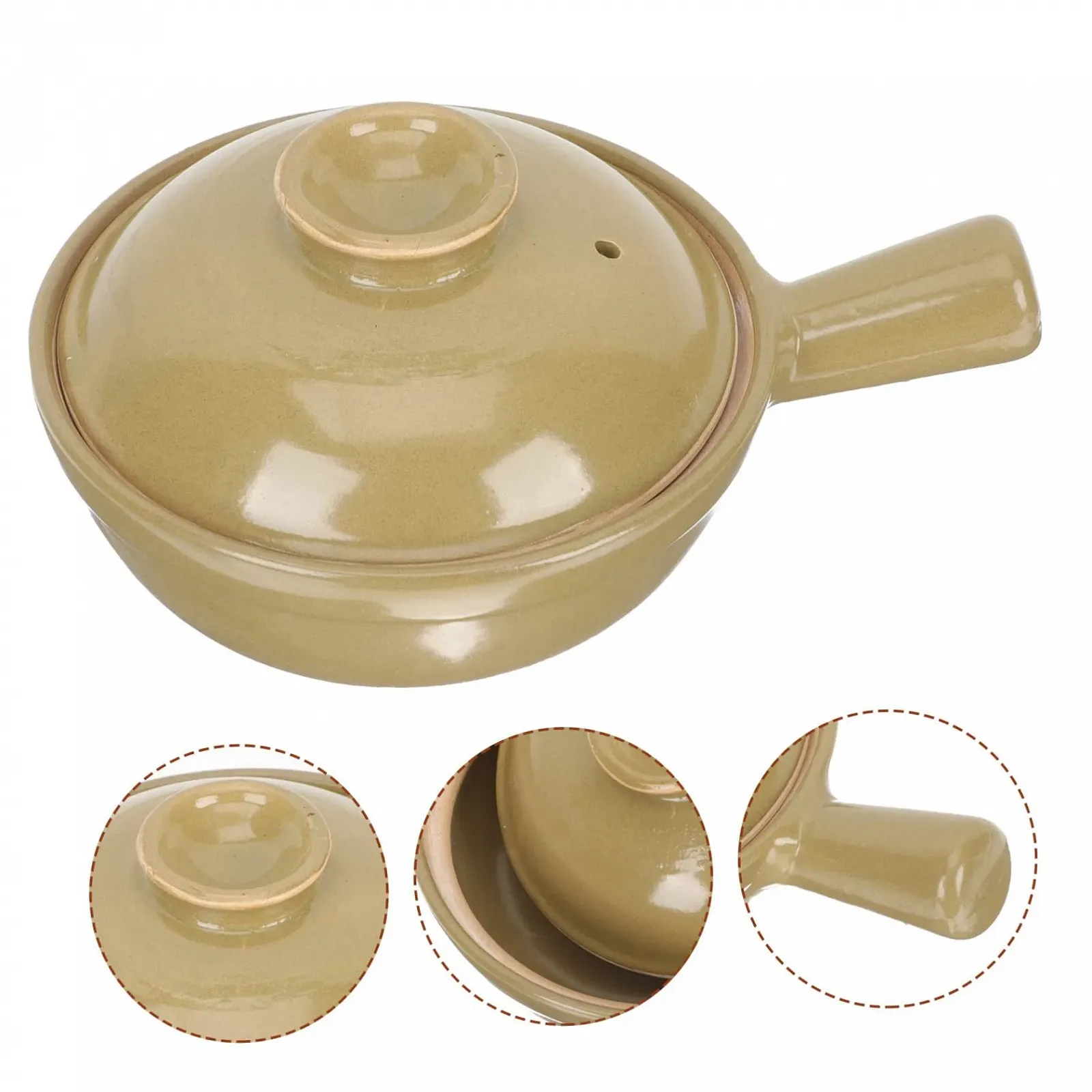 Кастрюля GALPADA термостойкая с ручками керамическая, фото №4