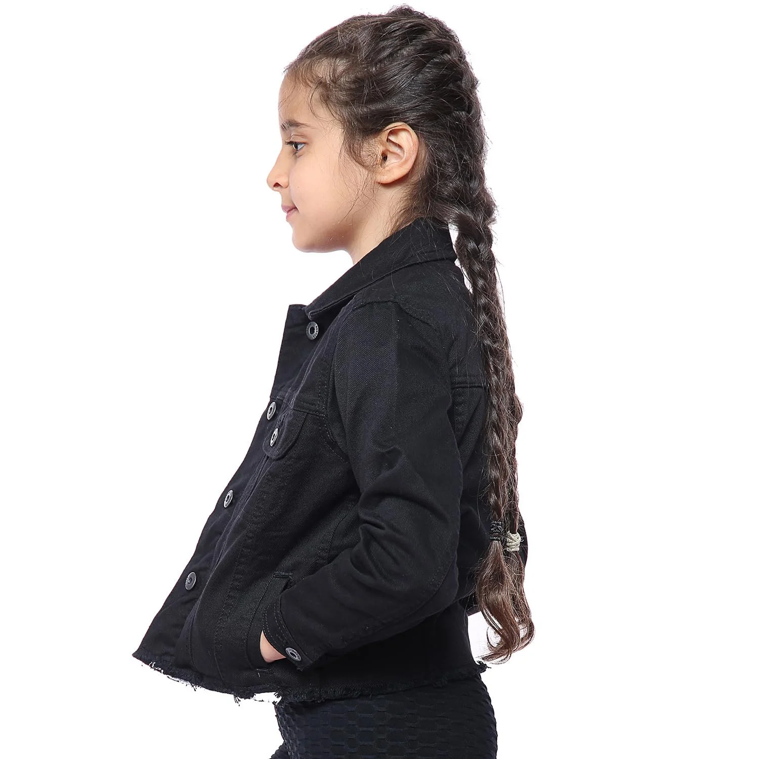Джинсова куртка NOROZE Тканина Дизайнерська З потертим краєм Стильна Модна Рвана Джинсова Куртка для Дівчат, фото №3