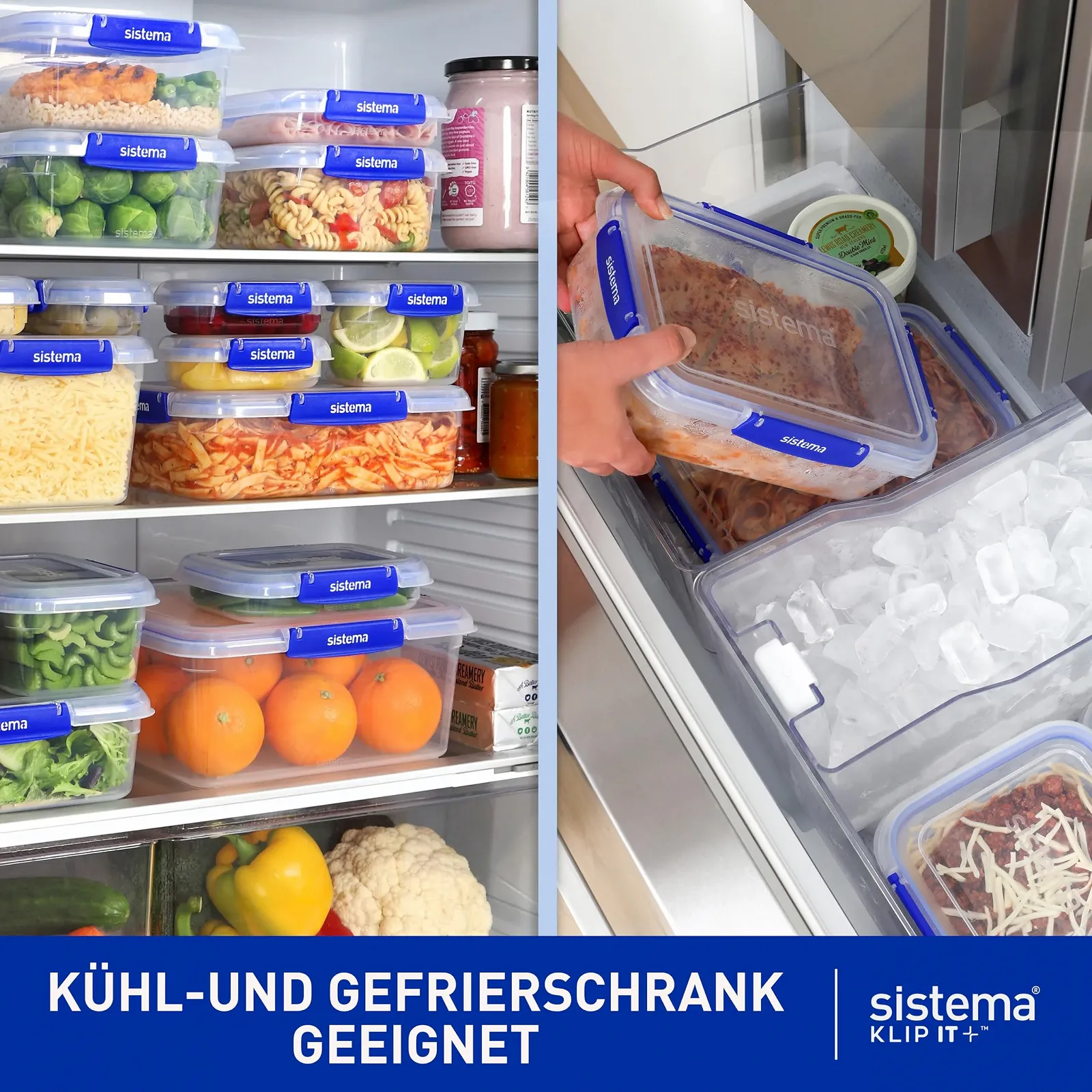 Контейнер для зберігання продуктів Sistema Klip It Plus 7.5 л прямокутний герметичний пластиковий Блакитний, фото №5 Контейнер для зберігання продуктів Sistema Klip It Plus 7.5 л прямокутний герметичний пластиковий Блакитний, фото №5