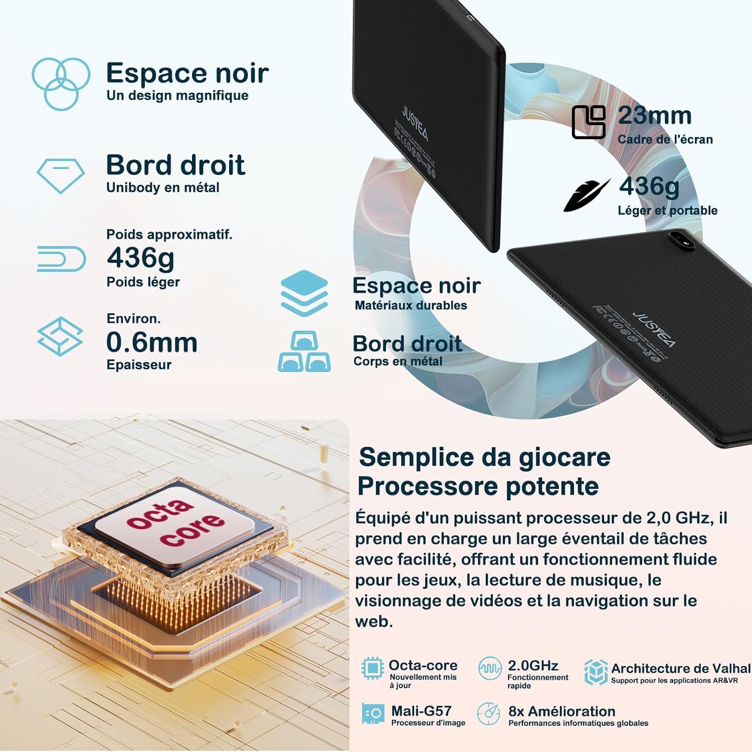 Планшет 10.1" Jusyea J5 6+6/128Gb 8 ядер Android 13 6000 мАч черный, фото №4