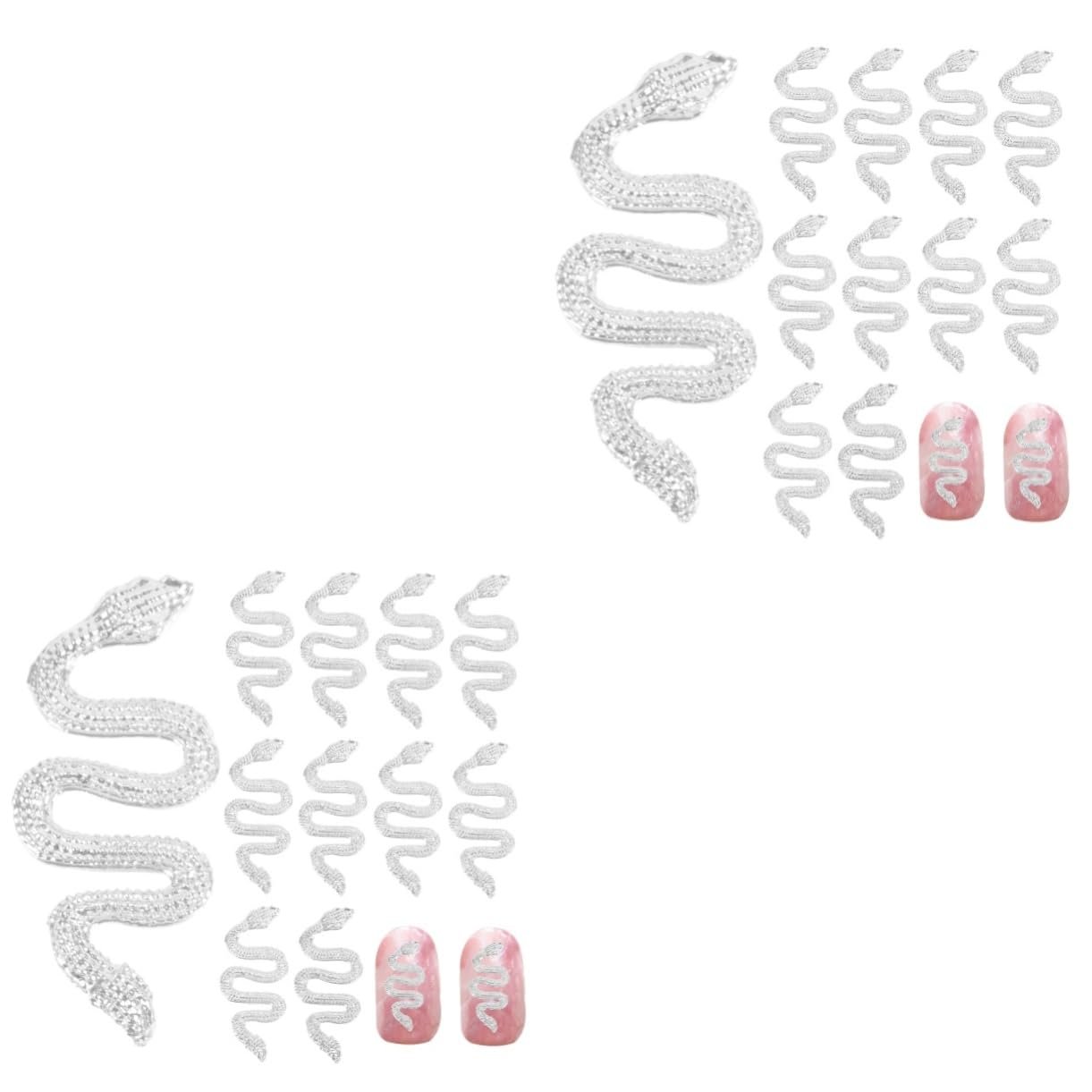 Шармы для ногтей FRCOLOR 60 шт. Декоративные аксессуары для маникюра, радужные дизайны змей для творческого нейл-арта, фото №1