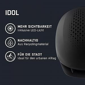 Велосипедный шлем ALPINA Idol Sustainable Illuminated & Lightweight с LED подсветкой и солнцезащитным щитком для взрослых synthetic.ua - Фото 1