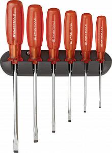 Набір викруток PB Swiss Tools SCHLITZ PB 6240 6 шт. (3.5/4/5.5/6.5/8/10 мм) з настінним кріпленням - Фото 1