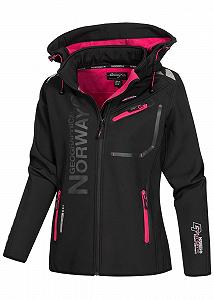 Ветрозащитная водонепроницаемая софтшелл куртка Geographical Norway Queen Lady - Женская куртка для активного отдыха с капюшоном synthetic.ua - Фото 1