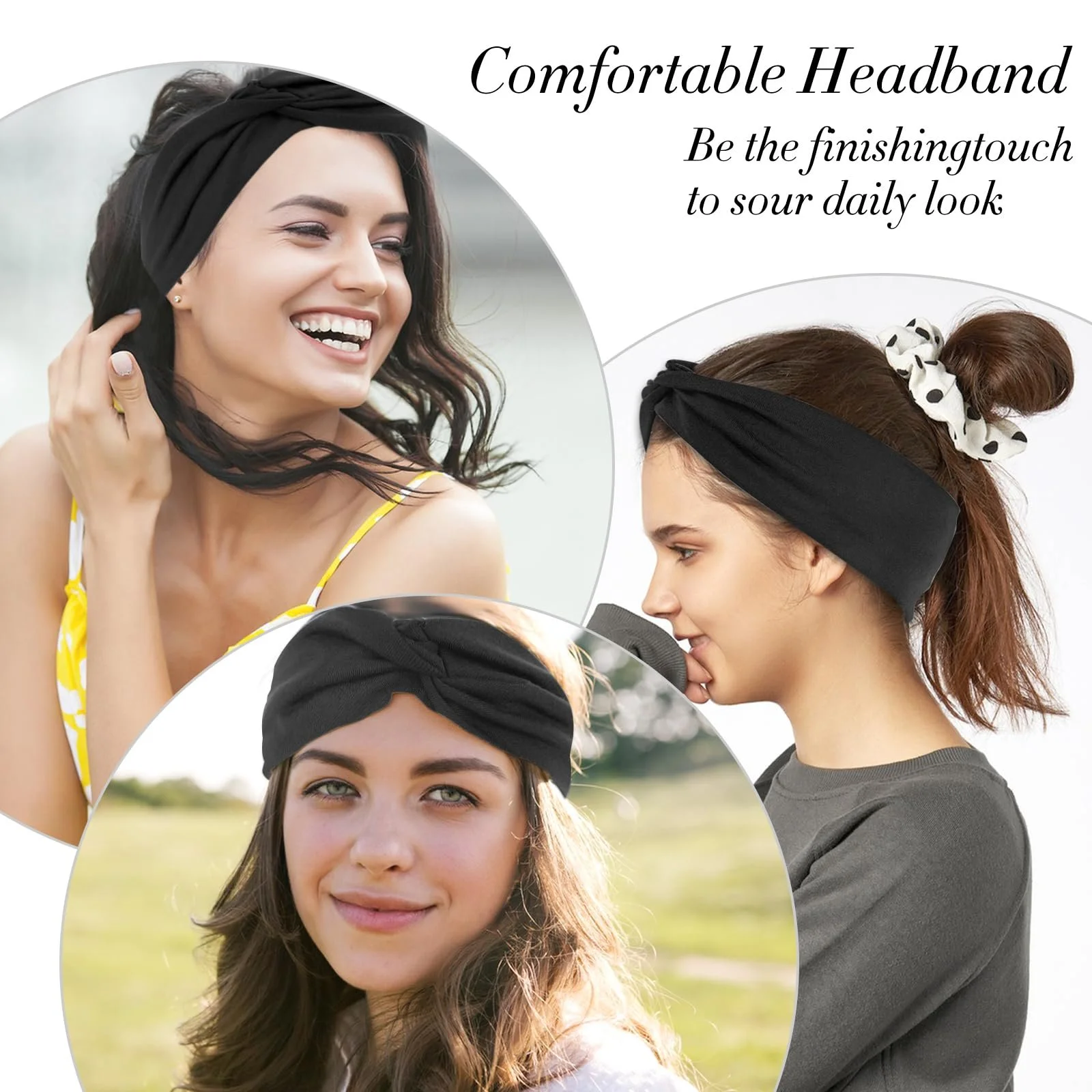 Набір пов'язок на голову 2 шт Широка еластична, фото №4