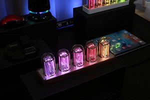Годинник Nixie Tube, Електронні LED вогні, імітація ретро сучасного дерев'яного будильника, живлення від USB, домашній декор, подарунок - Фото 1