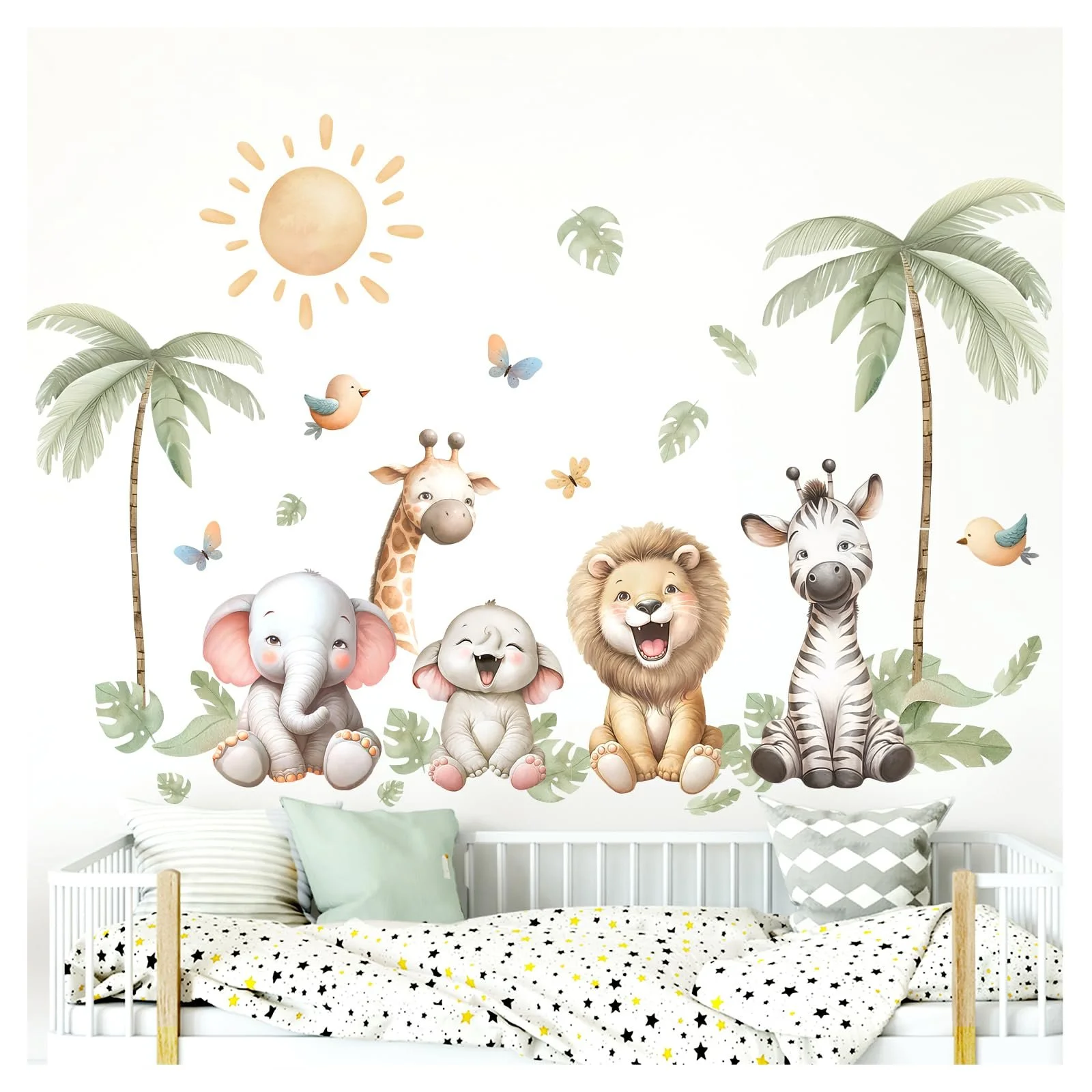 Наклейка на стену Little Deco DL5064 Safari Animals Лев Слон, фото №1