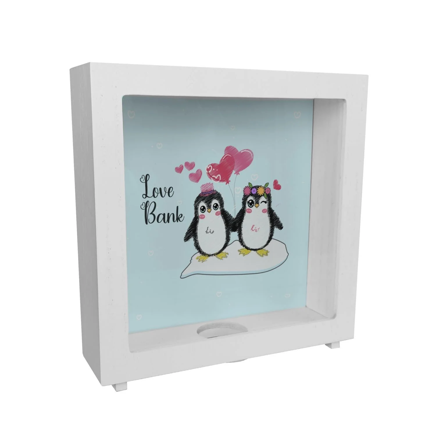 Скарбничка-рамка Penguin Love Bank Дерев'яна, фото №1