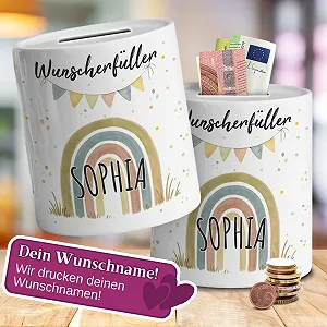 Скарбничка Wunscherfüller Rainbow дитяча з тваринами керамічна synthetic.ua - Фото 1