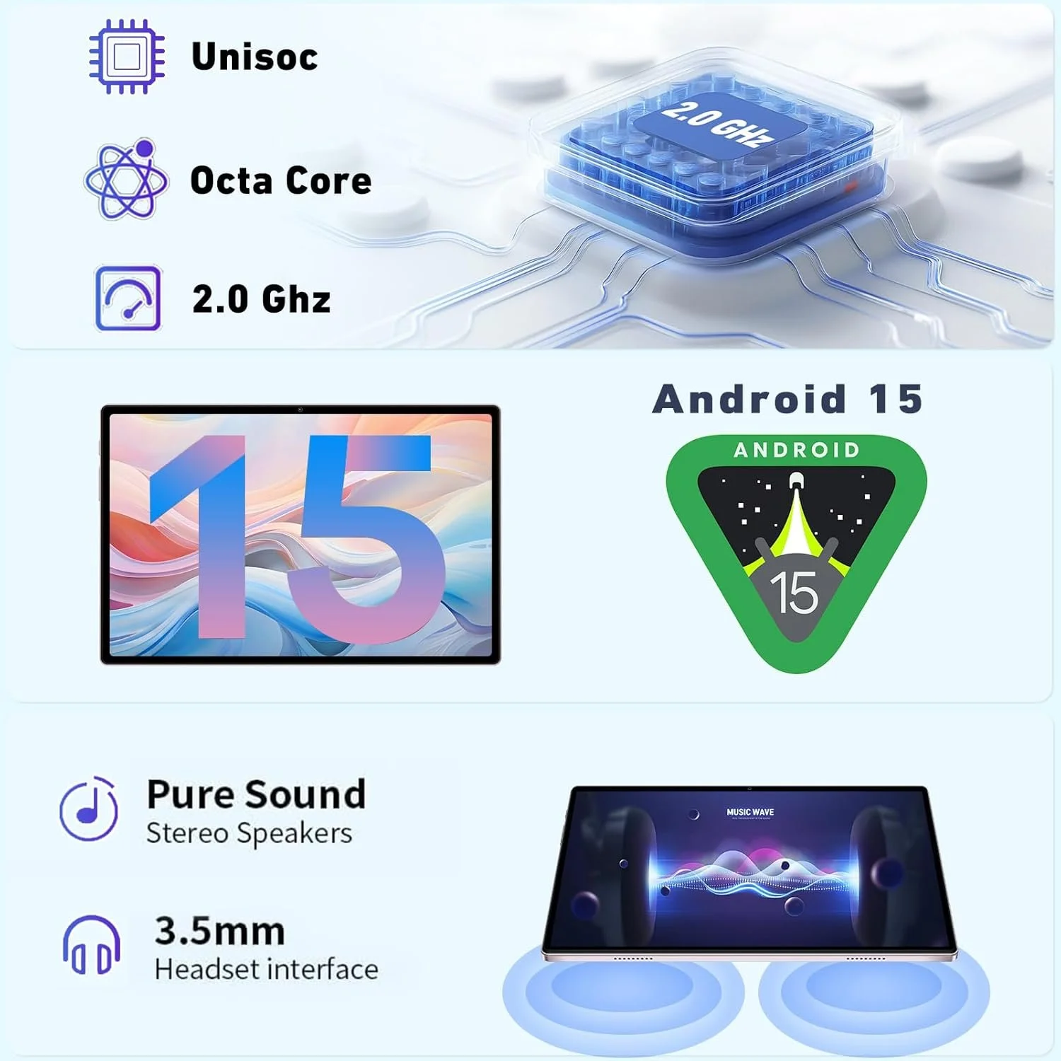 Планшет 10.1" DEERTIME E9 8+22/128Gb Android 15 8000 mAh Черный, фото №3 Планшет 10.1" DEERTIME E9 8+22/128Gb Android 15 8000 mAh Черный, фото №3