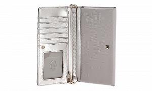 Гаманець GUESS Laurel SLG Crossbody Flap Wrist Taupe, сірий synthetic.ua - Фото 1