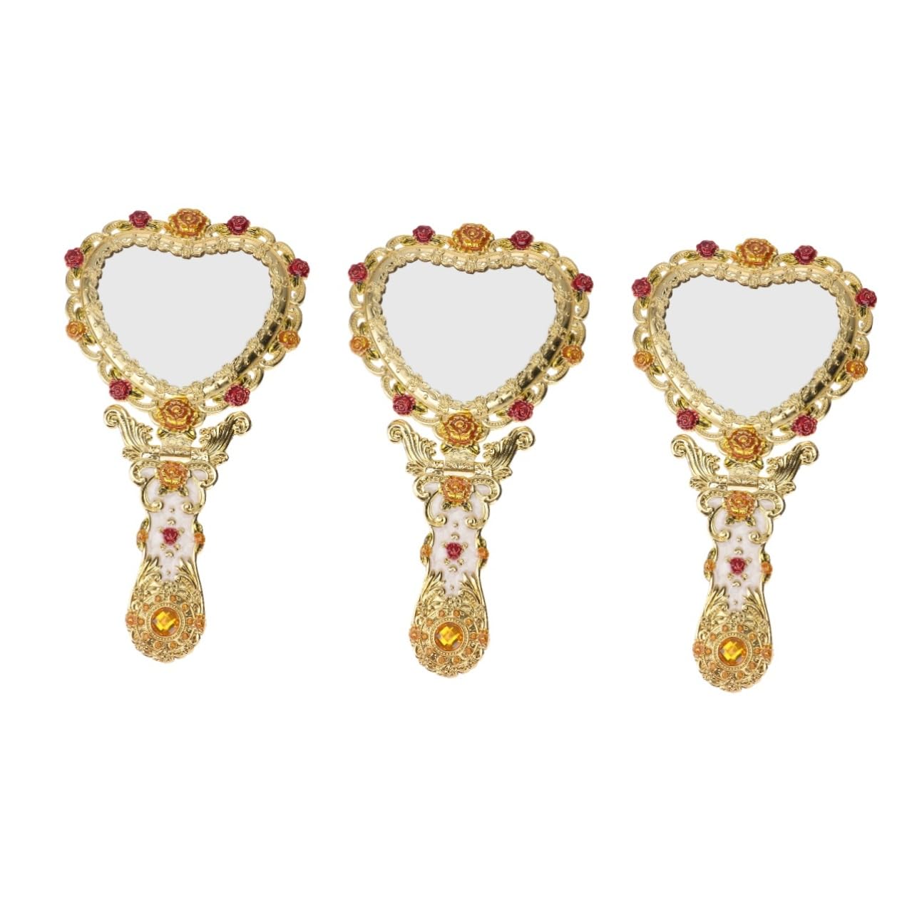 Зеркало Angoily 3 STK Schminkspiegel настольное ручное с комодом стиль европейского дворца декоративное сплав, фото №1