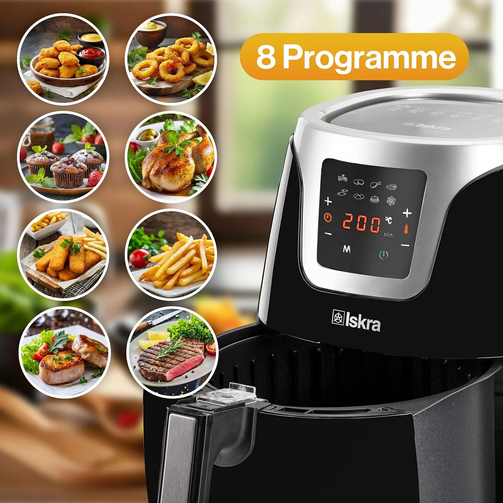 Мультипіч Iskra 3.2 L 1500W 8 програм Сенсорний екран Black, фото №2 Мультипіч Iskra 3.2 L 1500W 8 програм Сенсорний екран Black, фото №2