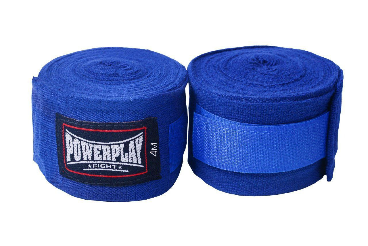 Бинти для боксу PowerPlay 3046 Сині NYLON 3м, фото №4