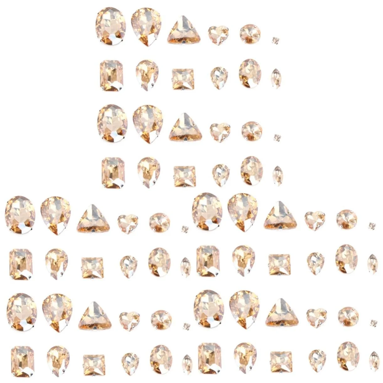 Стразы Lurrose Каплевидной формы с серебряной основой, стеклянные, 150 шт, для одежды, разных стилей, для творческих проектов, фото №1