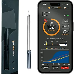 Бездротовий термометр для м'яса MeatStick 4X Чорний - Фото 1