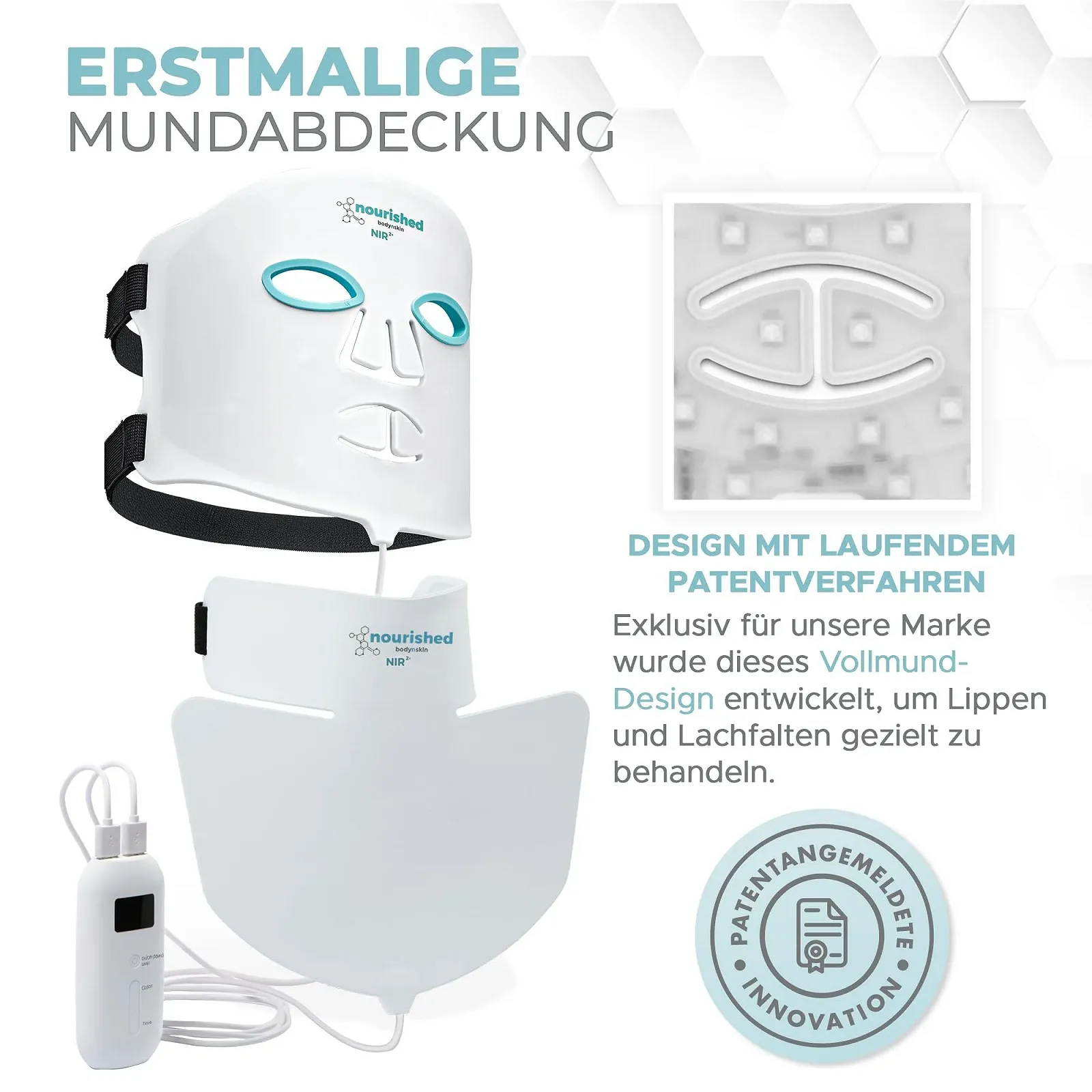 LED Маска для Обличчя та Шиї Nourished Bodynskin з Ближнім Інфрачервоним Випромінюванням, фото №3