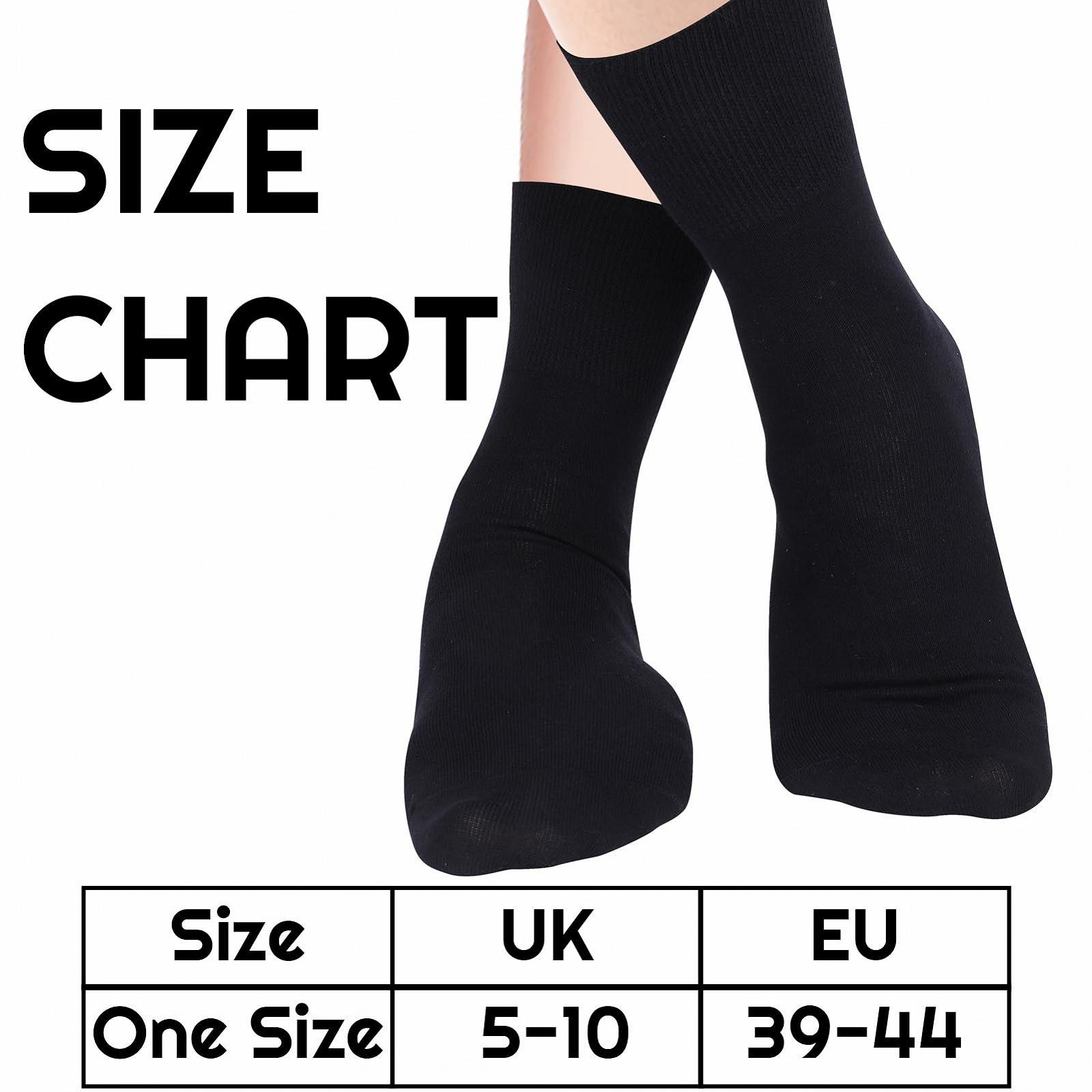 Диабетические носки (6 пар) для мужчин и женщин без резинки, свободного кроя, без компрессии, бесшовные носки для диабетиков, для отекших ног, размер 39-44, черный, универсальный размер, фото №2