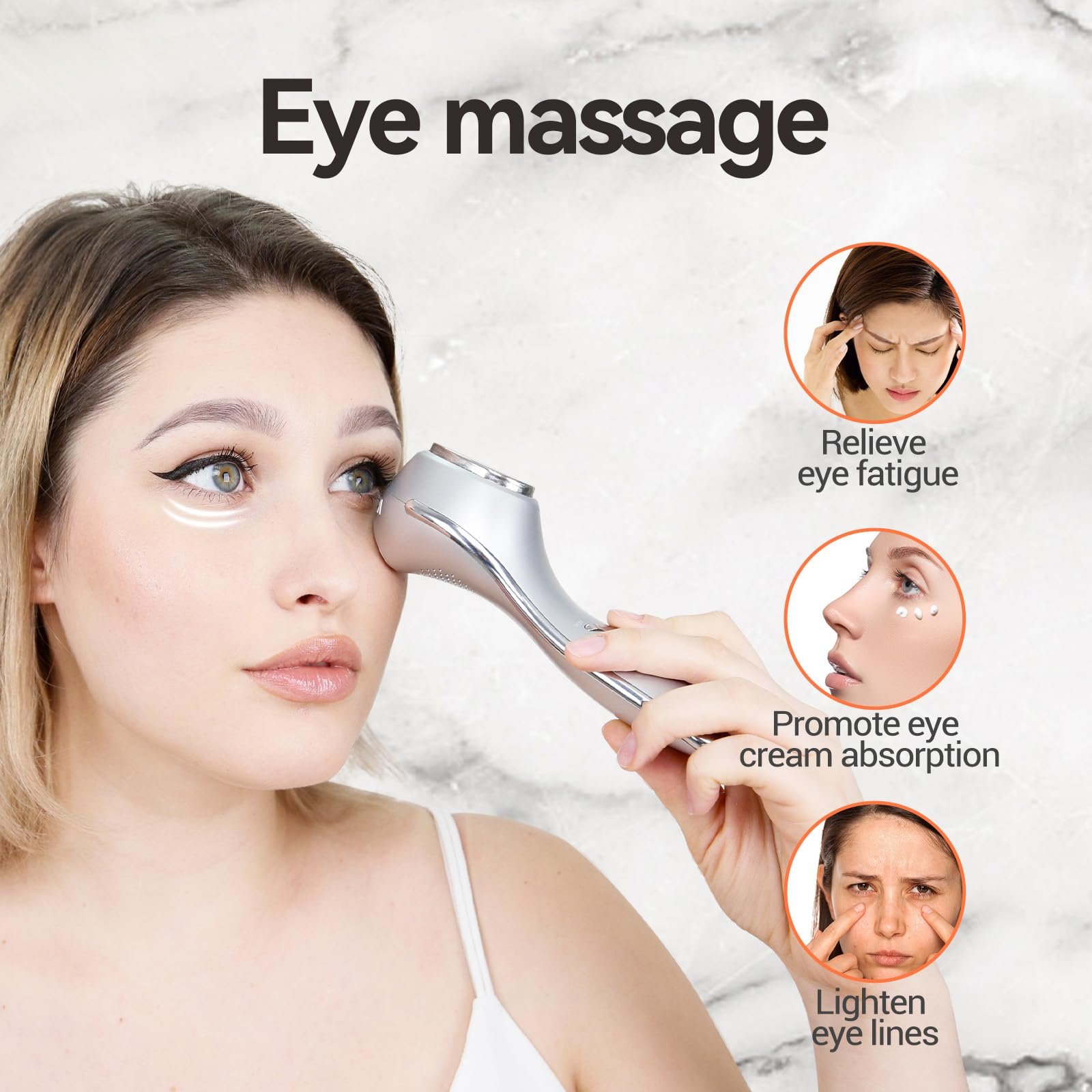 Пристрій для масажу обличчя TOUCHBeauty 2-в-1 антивіковий ультразвуковий пристрій для гарячої/холодної обробки обличчя для догляду за обличчям проти зморшок AG-1589A, фото №4