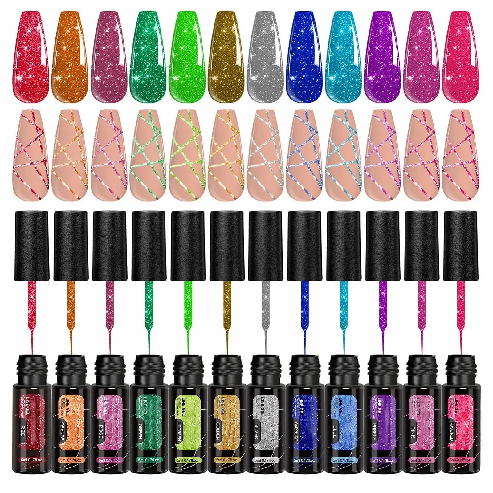 Гель-лак Блёстки Разные оттенки 12 цветов, фото №1