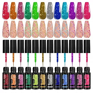 Купить Гель-лак Блёстки Разные оттенки 12 цветов - Фото 1 Гель-лак Блёстки Разные оттенки 12 цветов - Фото 1