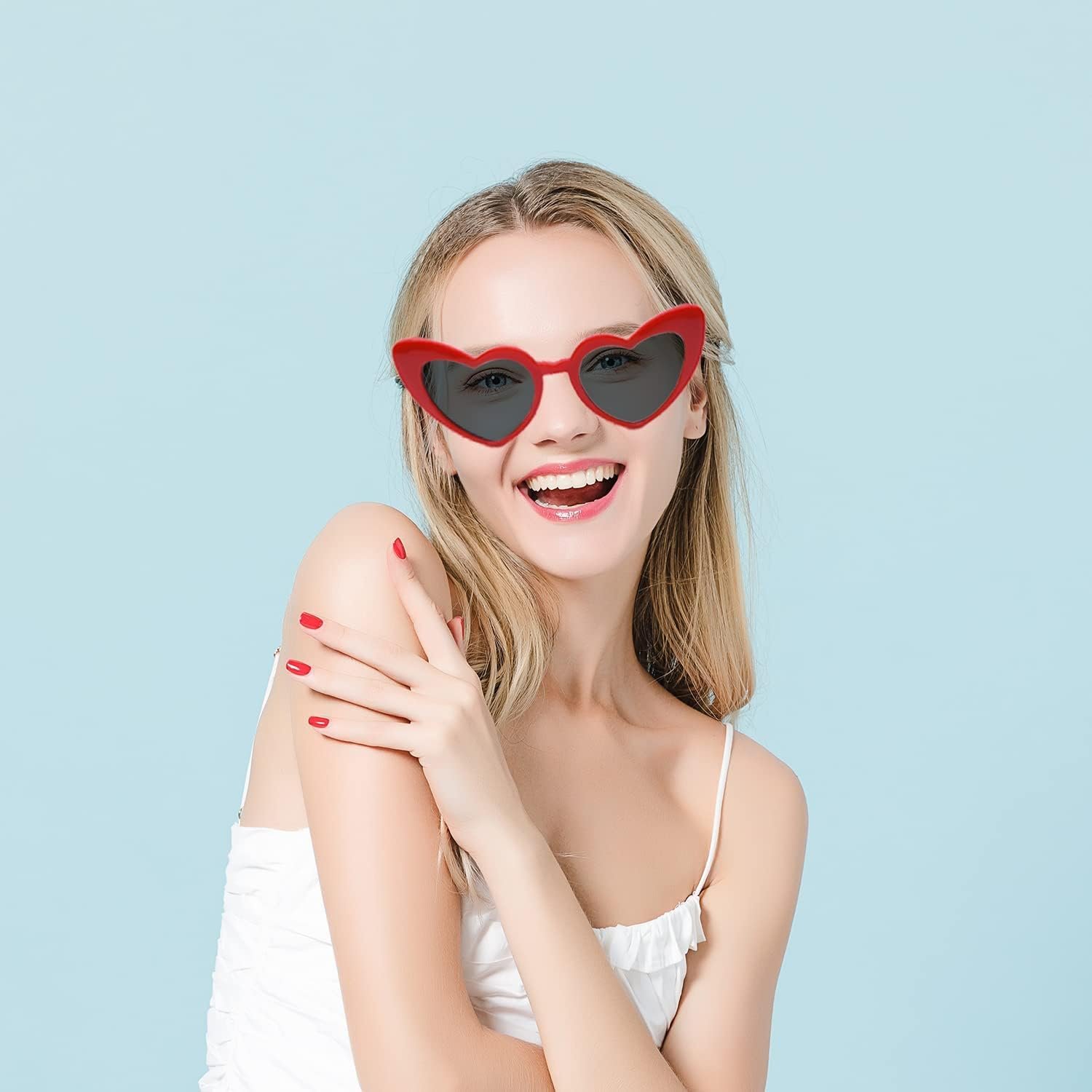 Сонцезахисні окуляри Серце YUGUOLAN Червоний, фото №4 Сонцезахисні окуляри Серце YUGUOLAN Червоний, фото №4