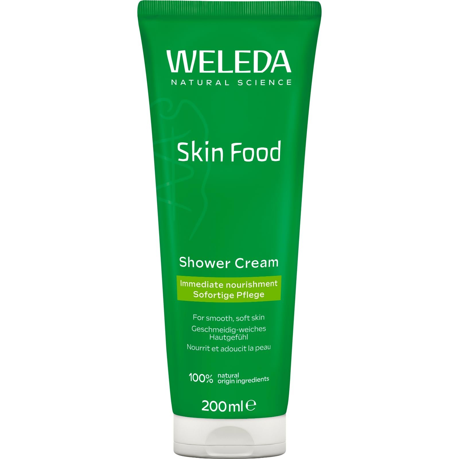Гель-крем для душа WELEDA Organic Skin Food натуральный с ароматом апельсина, лаванды и бензоина 200 мл, фото №1
