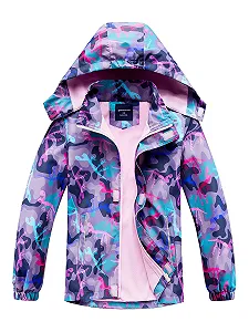 Переходная куртка для девочек SERENYOU с подкладкой, дождевик со съемным капюшоном - Фото 1