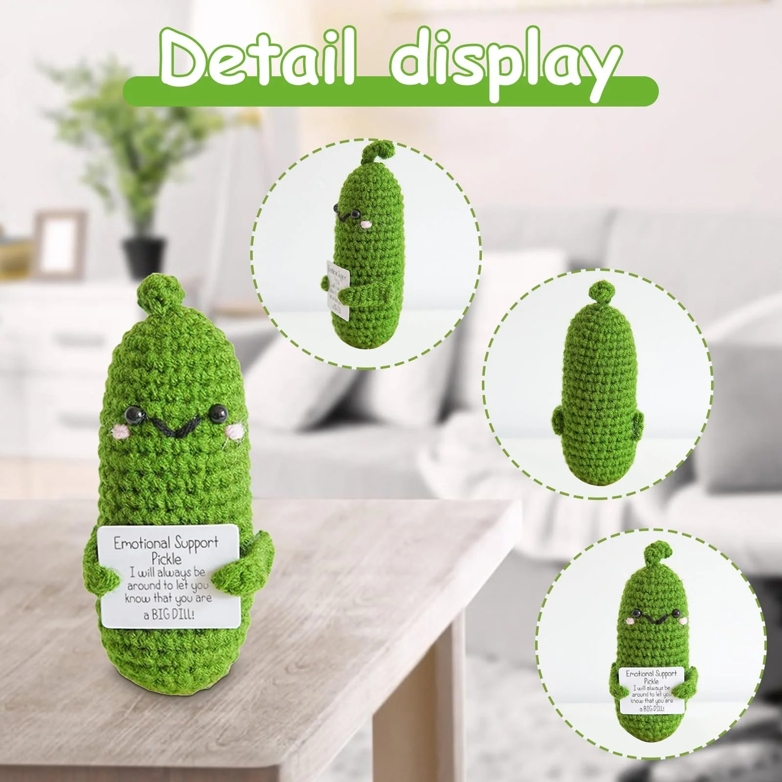 TECHEEL Вязаный Огурец Эмоциональная Поддержка Пикули Крафтовый Позитив, фото №3 TECHEEL Вязаный Огурец Эмоциональная Поддержка Пикули Крафтовый Позитив, фото №3