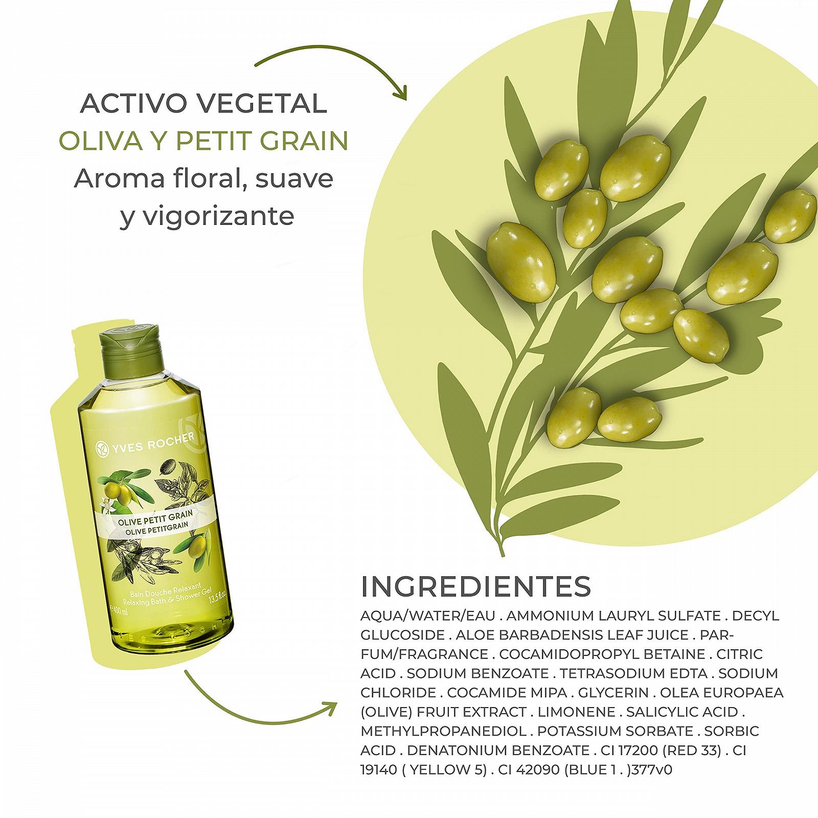 Гель для душа и ванны Yves Rocher Relaxing Sensual Olive Petitgrain 400 мл, фото №2