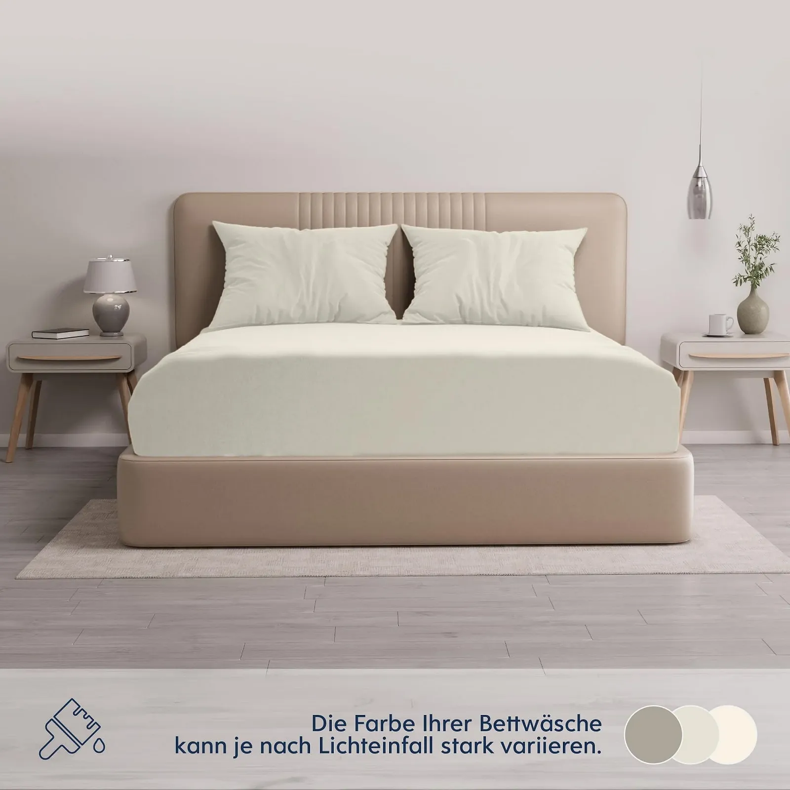 Простирадло на гумці Dreamzie Premium для топпера, 180 x 200 см Бежевий, фото №5 Простирадло на гумці Dreamzie Premium для топпера, 180 x 200 см Бежевий, фото №5