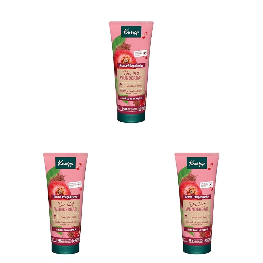 Гель для душа Kneipp Du bist wunderbar Aroma Care Гранат и какао 200 мл (3 шт.), фото №1